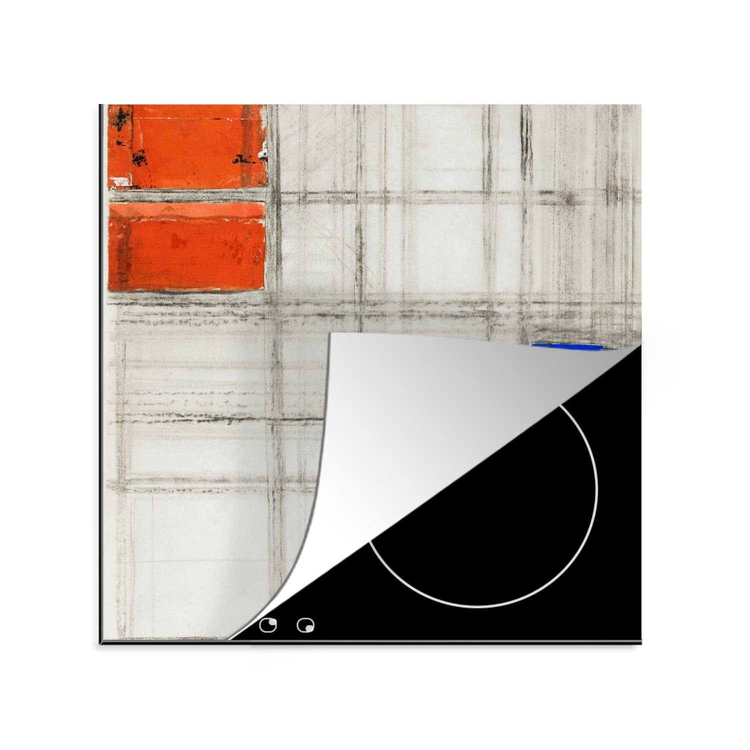 eine küche - MuchoWow Mondrian, Arbeitsplatte Komposition Studie 78x78 für Ceranfeldabdeckung, Herdblende-/Abdeckplatte (1 cm, tlg), für Vinyl, Piet