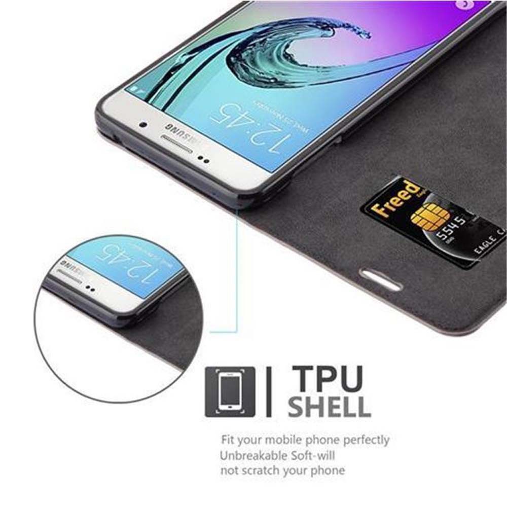 Cadorabo Handyhülle für Samsung Galaxy A7 2016 Hülle Samsung Galaxy A7 2016, Hülle Schutzhülle mit Standfunktion, Magnetverschluss und Kartenfach