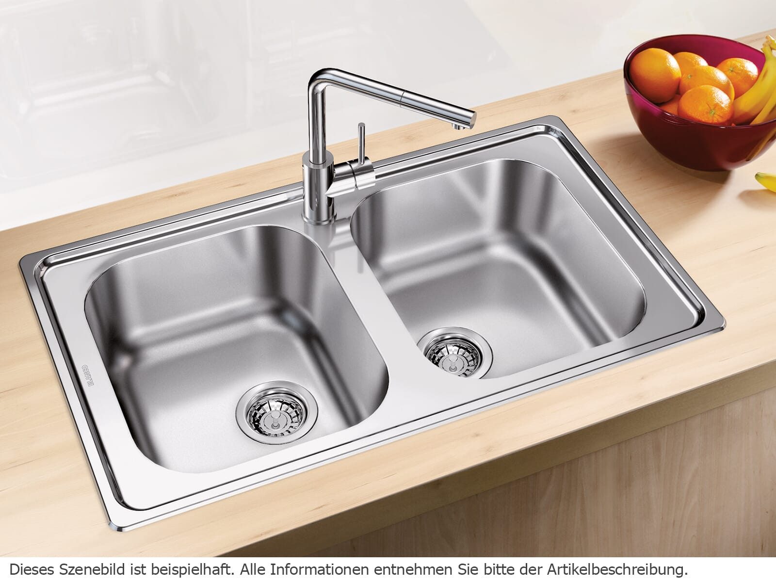 Blanco Edelstahlspüle, rechteckig, 86/50 cm, (1 St)