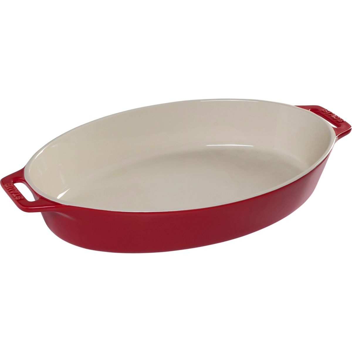 Staub Auflaufform Auflaufform Keramik, oval, Kirsche, 37cm