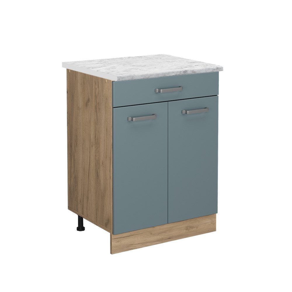 Vicco Unterschrank R-Line, Blau-Grau/Goldkraft Eiche, 60 günstig online kaufen