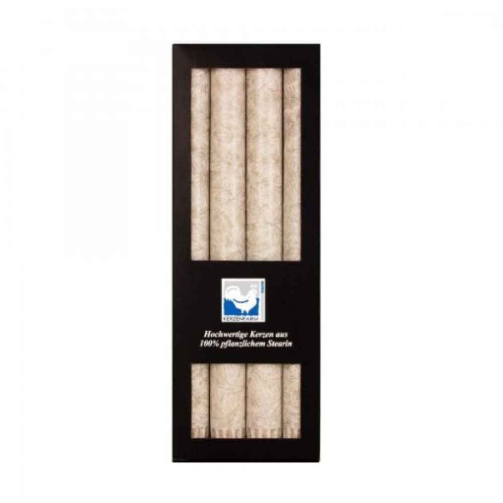 Kerzenfarm Hahn Formkerze Stearin Stabkerze Set - taupe 4Stk. günstig online kaufen