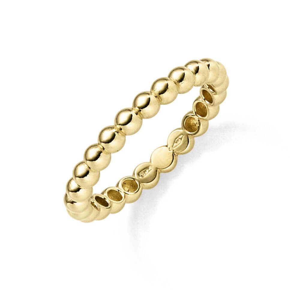 Schmuck Krone Goldring Kugelring aus 585 Gelbgold, Breite 3mm, Gold 585