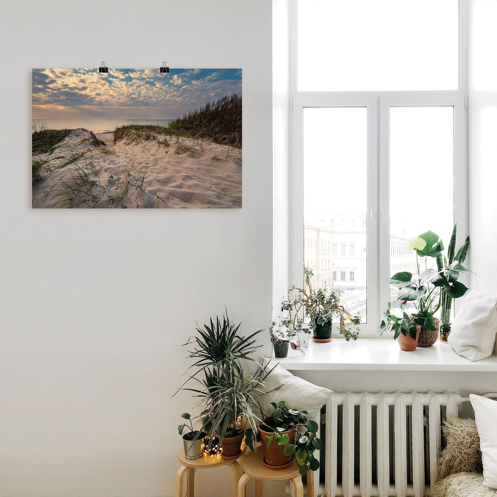 Strand an Größen Alubild, (1 Wandbild Wandaufkleber Küstenbilder oder Müritz, Graal Artland Leinwandbild, Ostsee St), Küste versch. Poster in als der