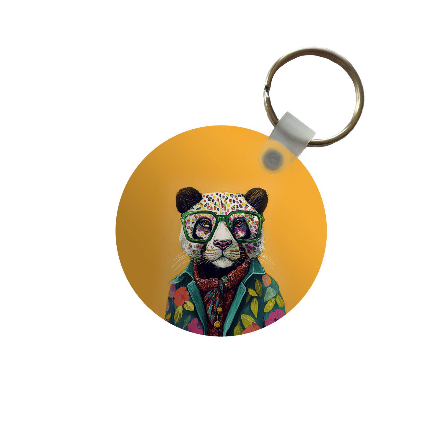 Schlüsselanhänger Panda - Brille - Hippie