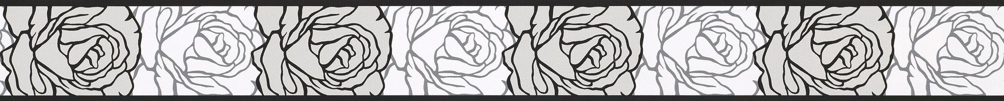 A.S. Création Bordüre Only Borders 11, glatt, floral, geblümt, gemustert, Bordüre selbstklebend Papier Wand Decke Schräge Borte Wohnzimmer Optik