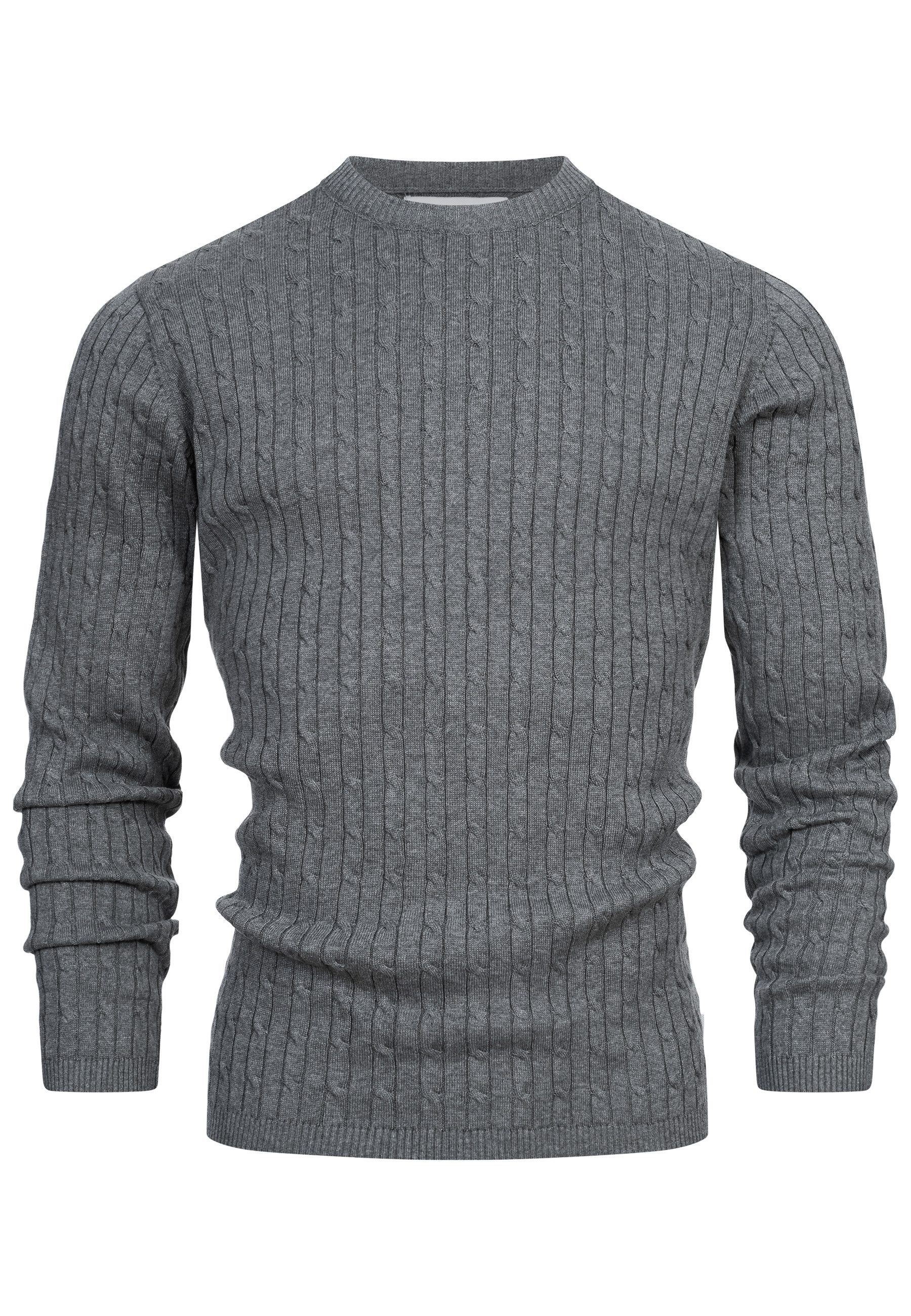 Kronstadt Strickpullover KSCable Feinstrickpullover mit Rundhalsausschnitt günstig online kaufen