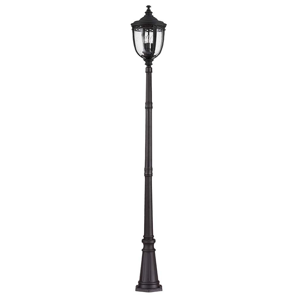 Elstead LIGHTING Außen-Stehlampe, Leuchtmittel nicht inklusive, Außenleuchte Stehleuchte Wegeleuchte Kandelaber H 242,6 cm Stahl Glas