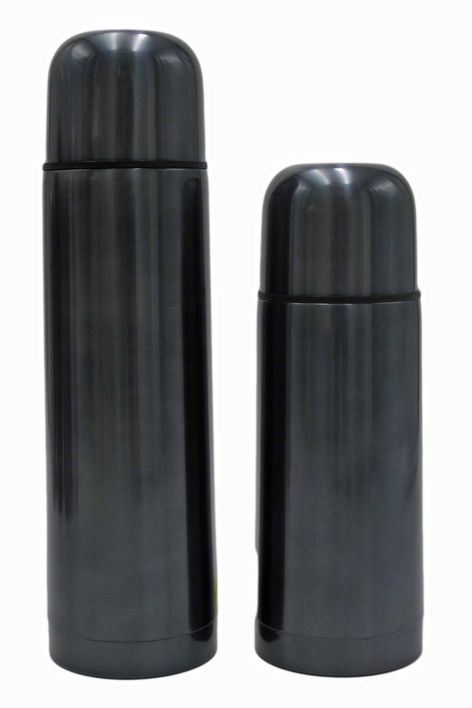 kamelshopping Isolierflasche 2er Set Edelstahl Thermoskanne, 350 & 500 ml Fassungvermögen, doppelwandig, Schnellstopp-Verschluss