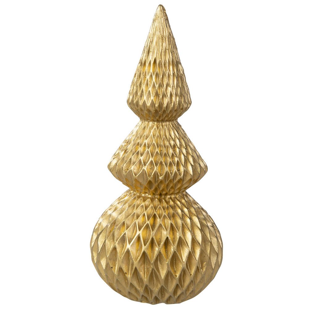 MICA Weihnachtsfigur Standdeko Tannenbaum - gold - ca. 10 x 10 x 22 cm günstig online kaufen