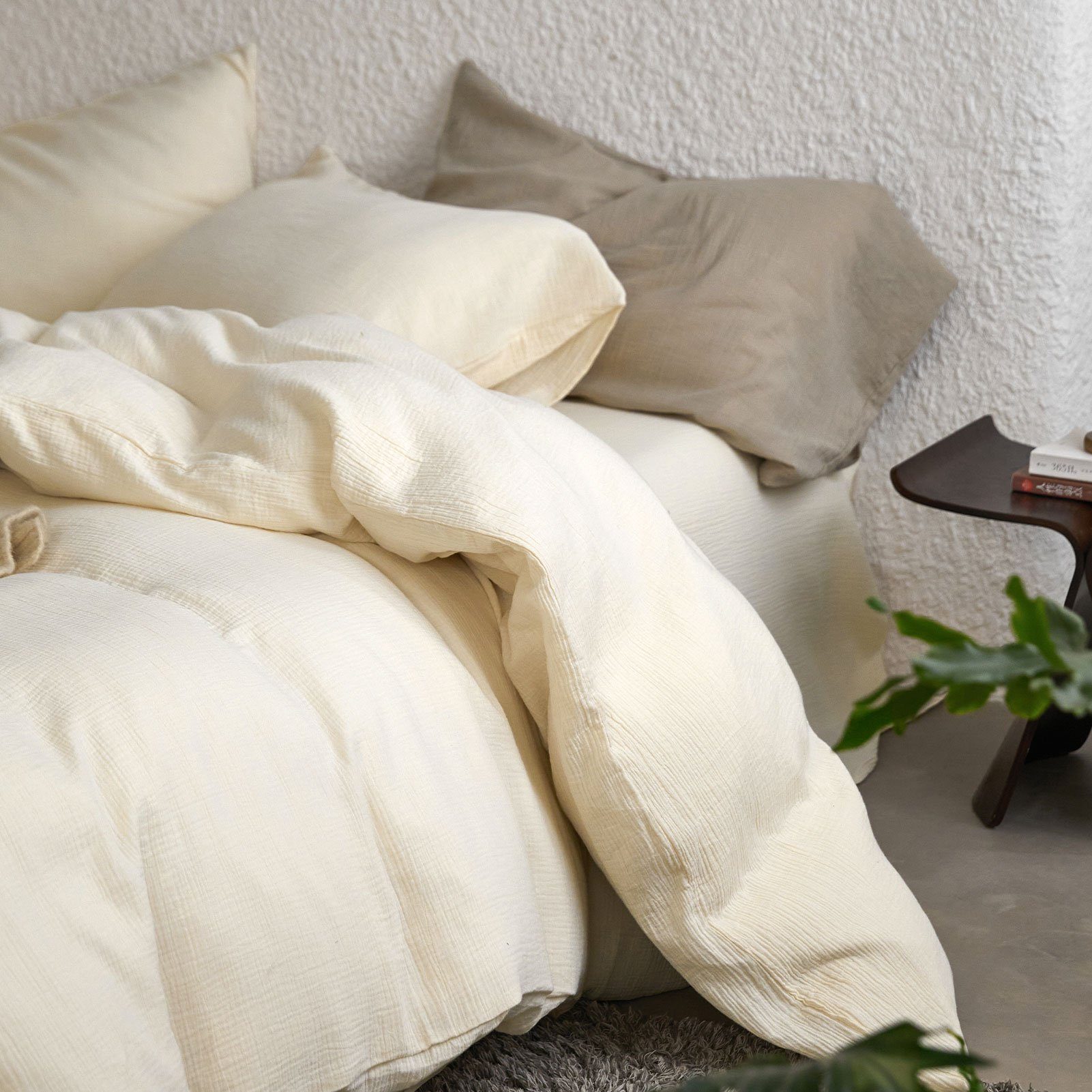 KEAYOO Bettwäsche SBD Double Gauze Muslin, Baumwolle, 2 teilig, Double Gauze 100% Baumwolle Bügelfrei weiche Bettwäsche – Bild 4 von 5