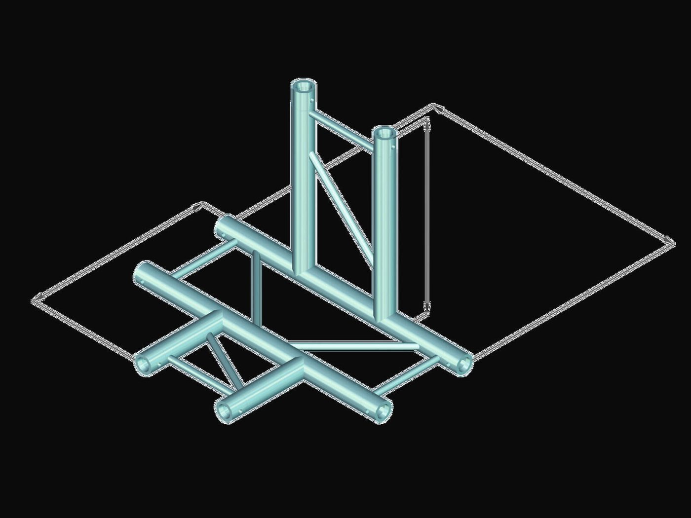 Thumbnail - Alutruss Rahmentraverse ALUTRUSS DECOLOCK DQ2-SPAT42H 4-Weg Kreuzstück sw