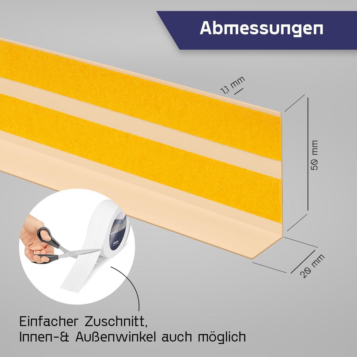 HOLZBRINK Sockelleiste HOLZBRINK selbstklebend PVC 50x20mm, 1 m, L: 100 cm, günstig online kaufen
