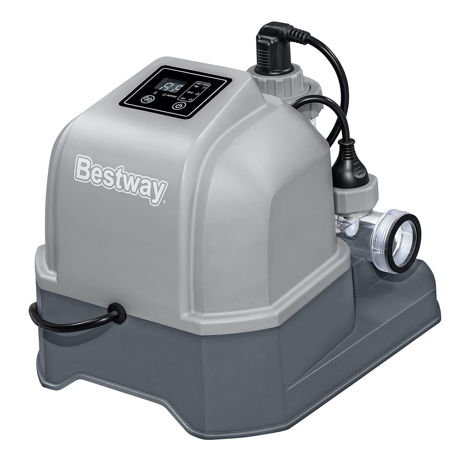 Bestway Salzwassersystem Hydrogenic™ 12 g/h, (Packung, 1-St., für Poolgrößen bis 56.775 l & Filtersysteme ab 1.249 l/h), Verwendung von Salz zur Erzeugung von Chlor