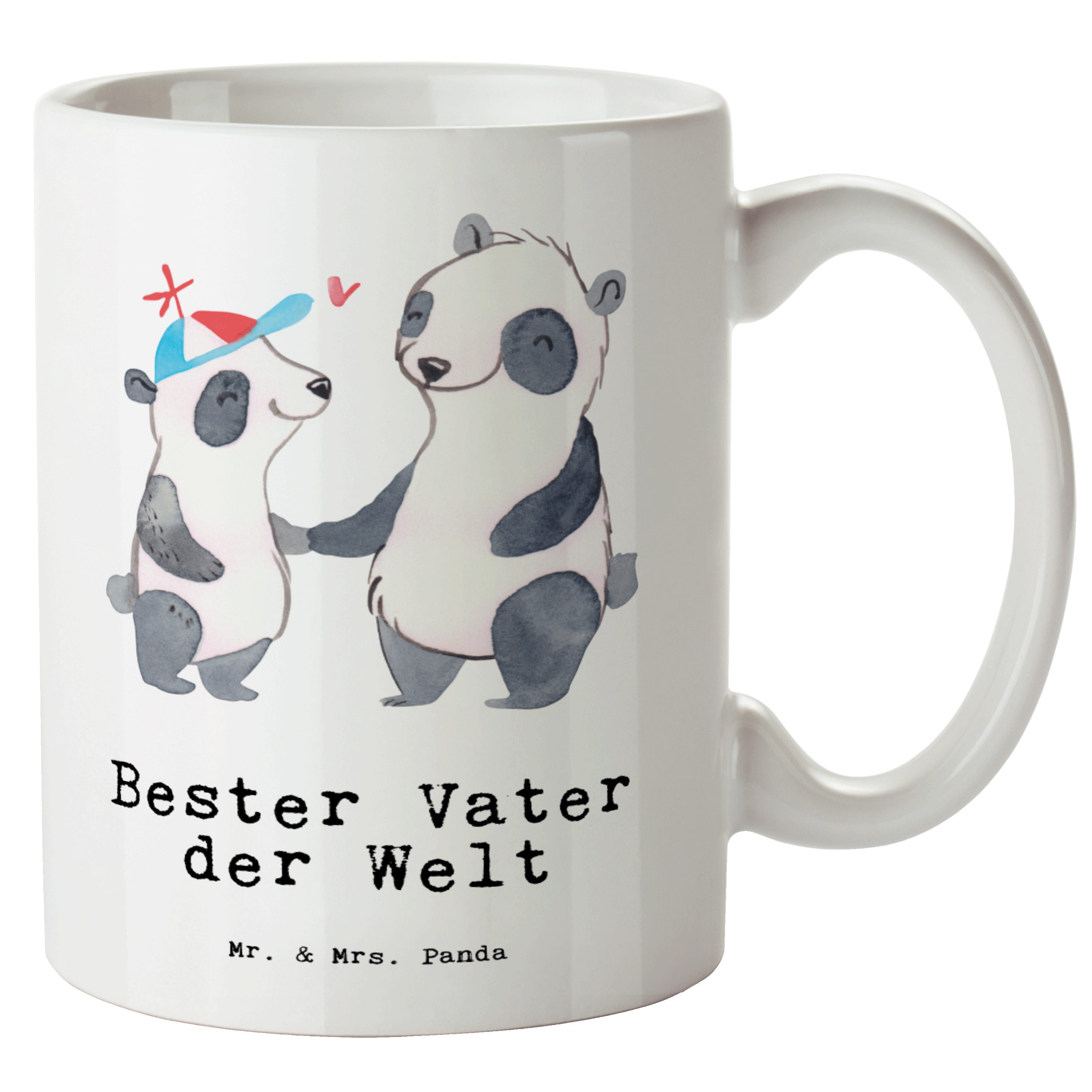 Mr. & Mrs. Panda Tasse Panda Bester Vater der Welt - Weiß - Geschenk, Papi, Jumbo Tasse, Fre, XL Tasse Keramik