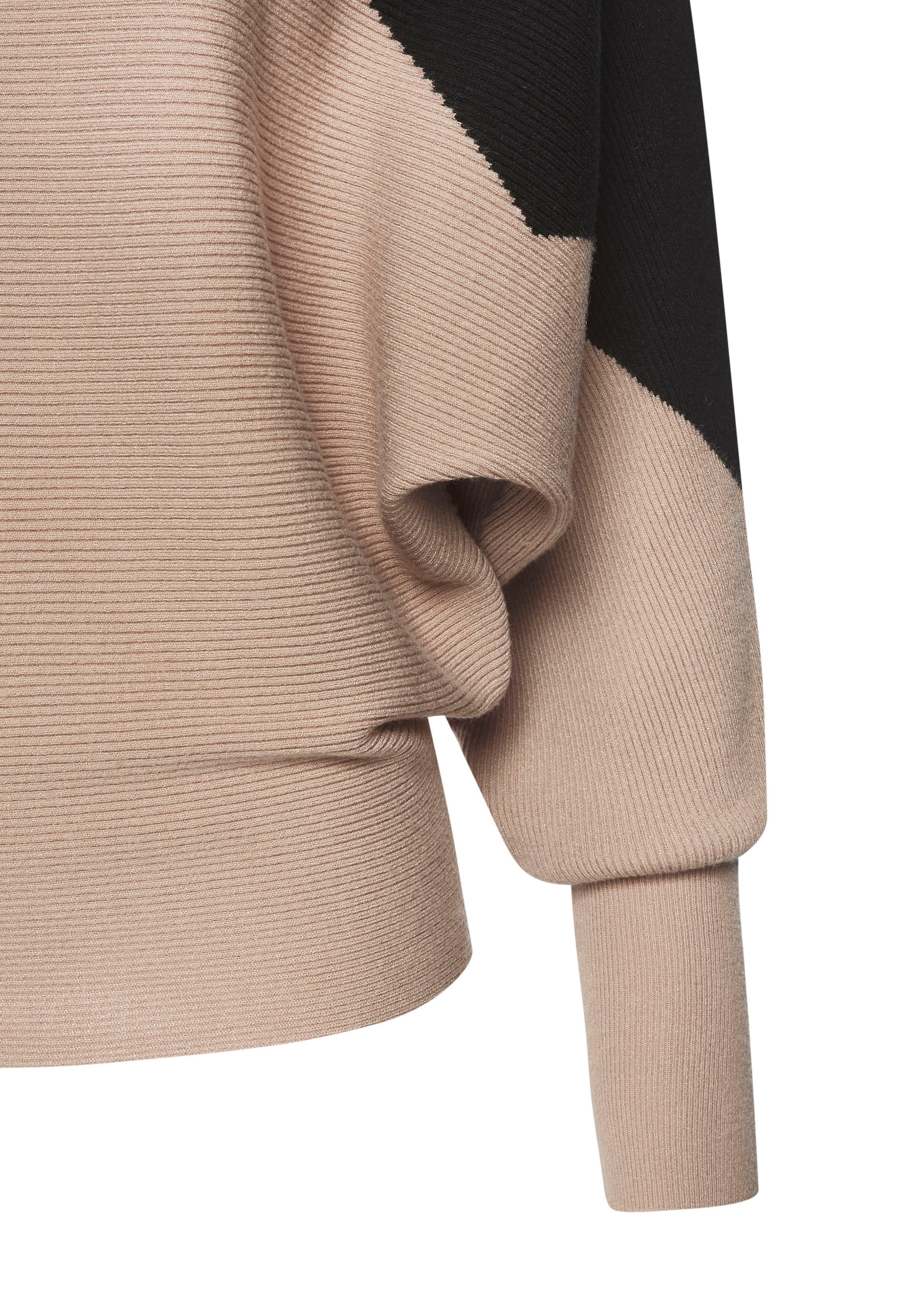 LASCANA Strickpullover mit Colorblock-Optik Fledermausärmel, modisch