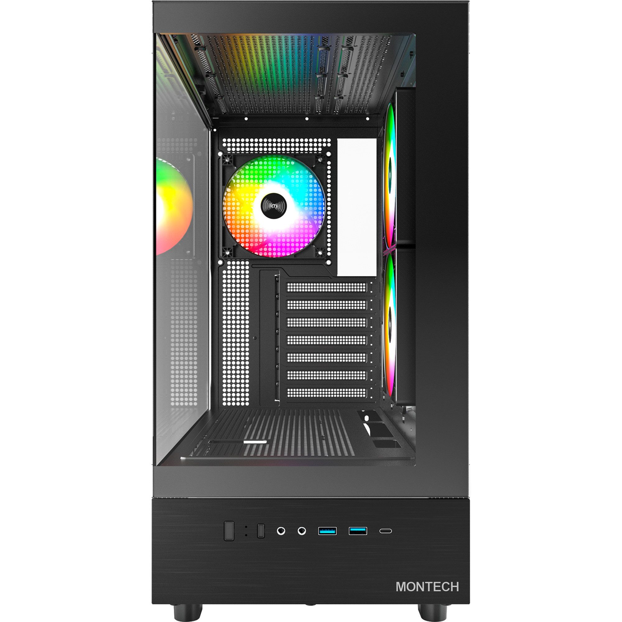MONTECH PC-Gehäuse Montech XR, Tower-Gehäuse, (Tempered Glass x 2)