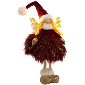 Christmas Paradise Weihnachtsfigur Engel 38cm (52cm) mit LED, stehend (Dekofigur, 1 St), Weihnachten, rot