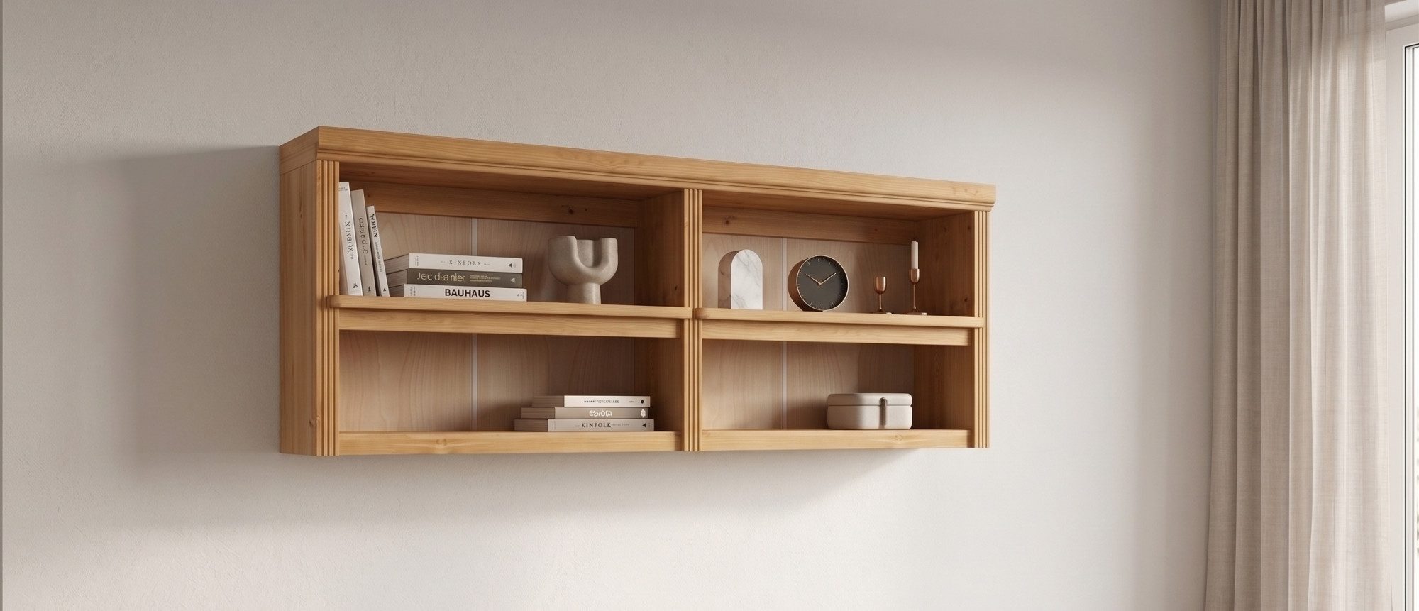 OTTO home Wandregal Soeren, aus massiver Kiefer, 4 offene Fächer, FSC®-zertifiziert