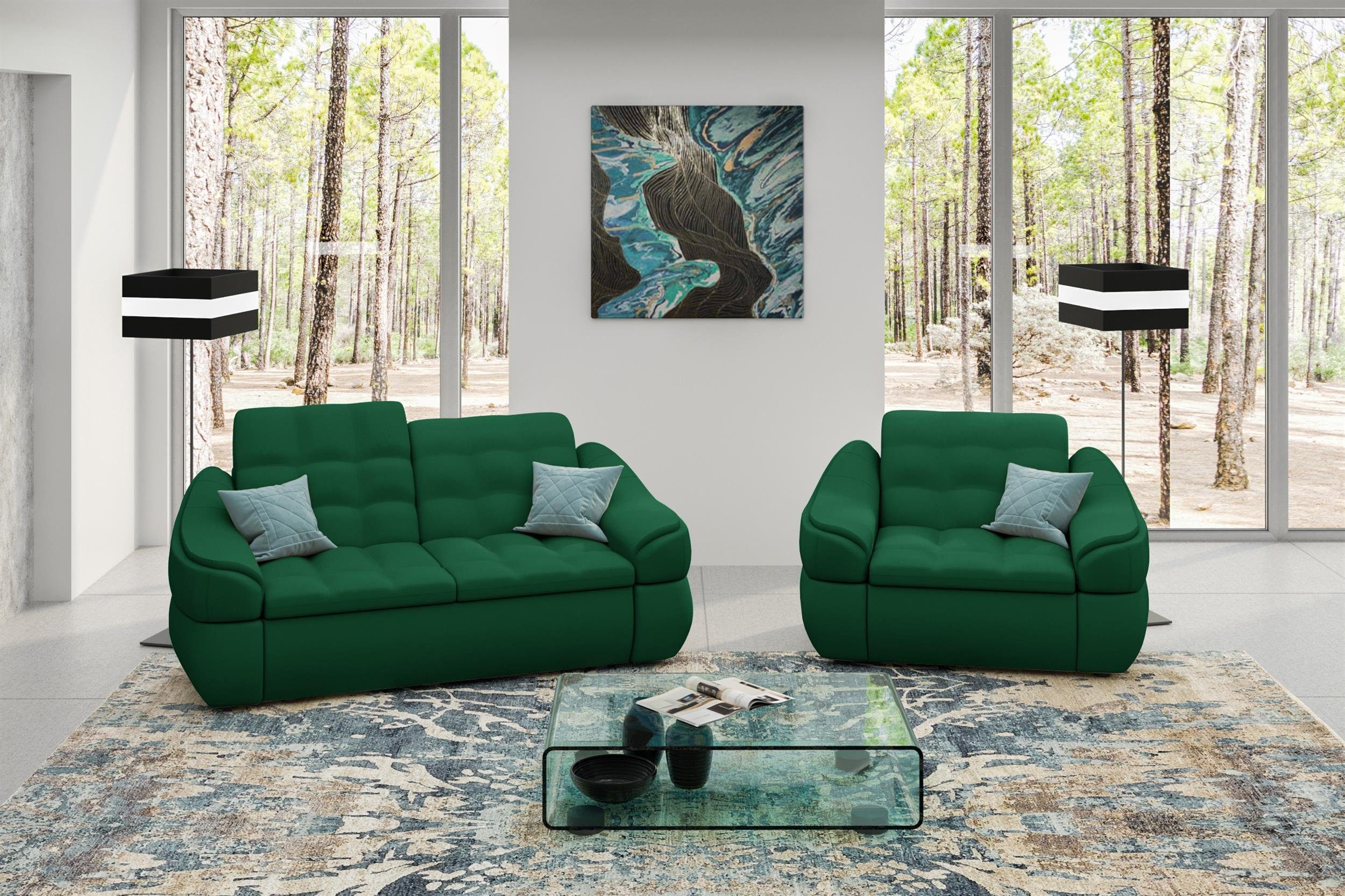 Stylefy Polstergarnitur Alisa, (Set und (2-tlg), aus 2-Sitzer Modern Sofa Sessel, Design bestehend