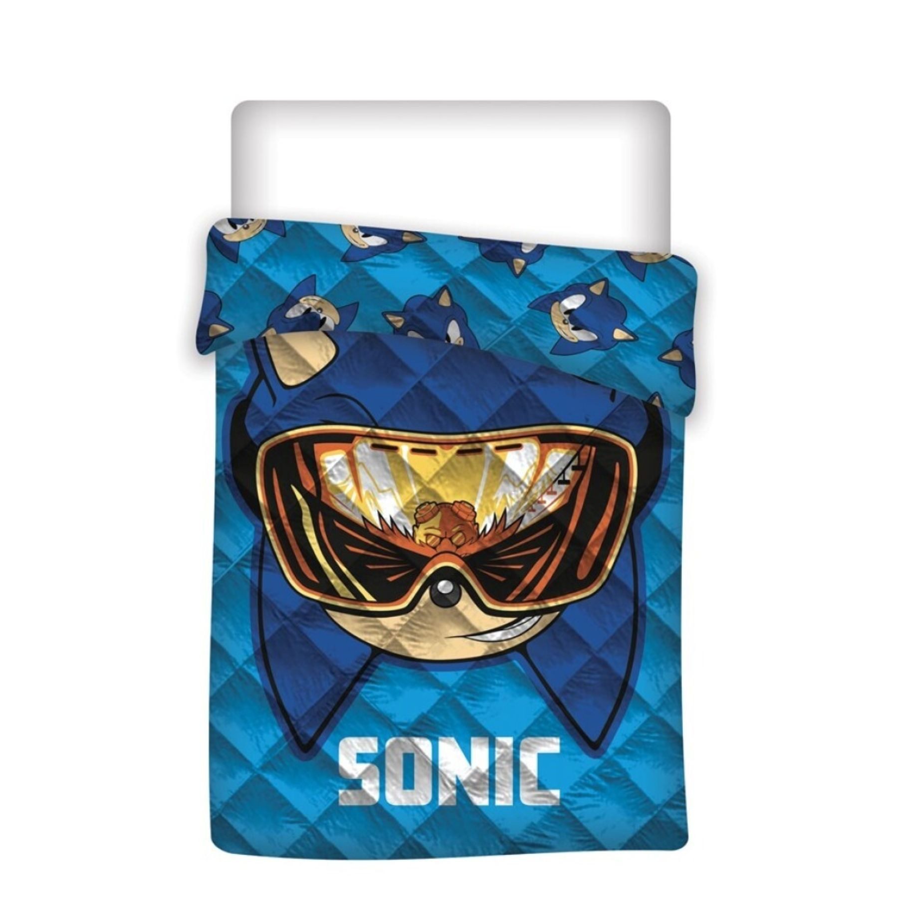 Wohndecke Tagesdecke 200x140 cm – Weiche Kinderdecke für Bett und Sofa, Sonic The Hedgehog