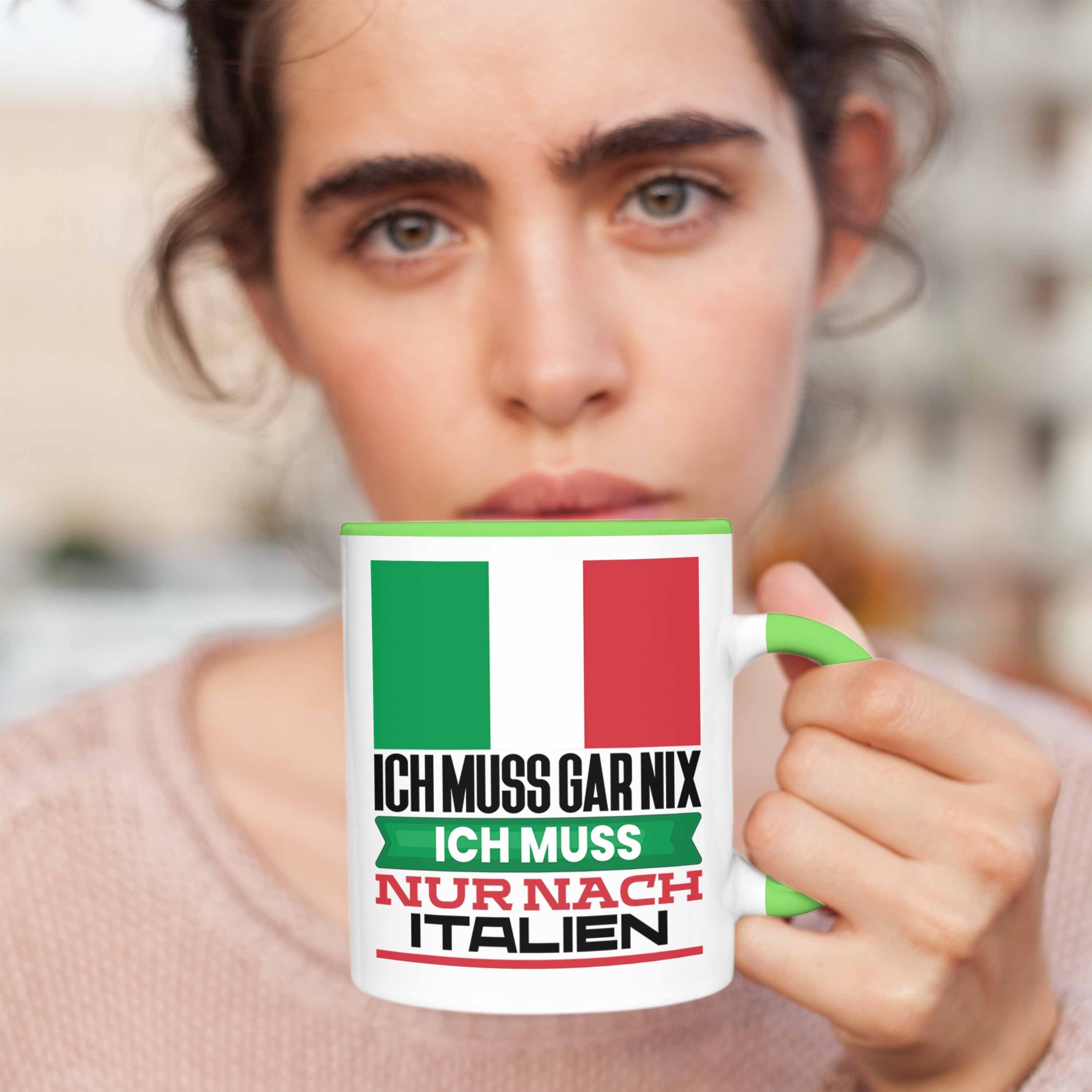 Italien Ic Geburtstag Grün Trendation Geschenkidee Tasse Geschenk für Italiener Tasse Urlaub
