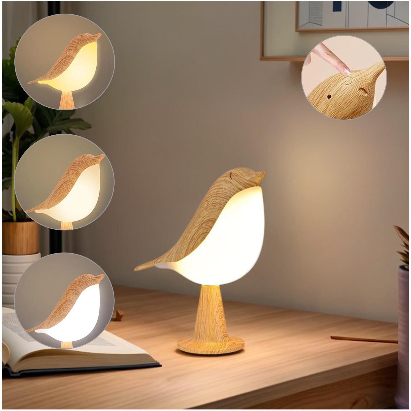 Jibenhome LED Nachtlicht Birdie Nachttischlampe, USB, Touch Dimmbar, Diffus günstig online kaufen