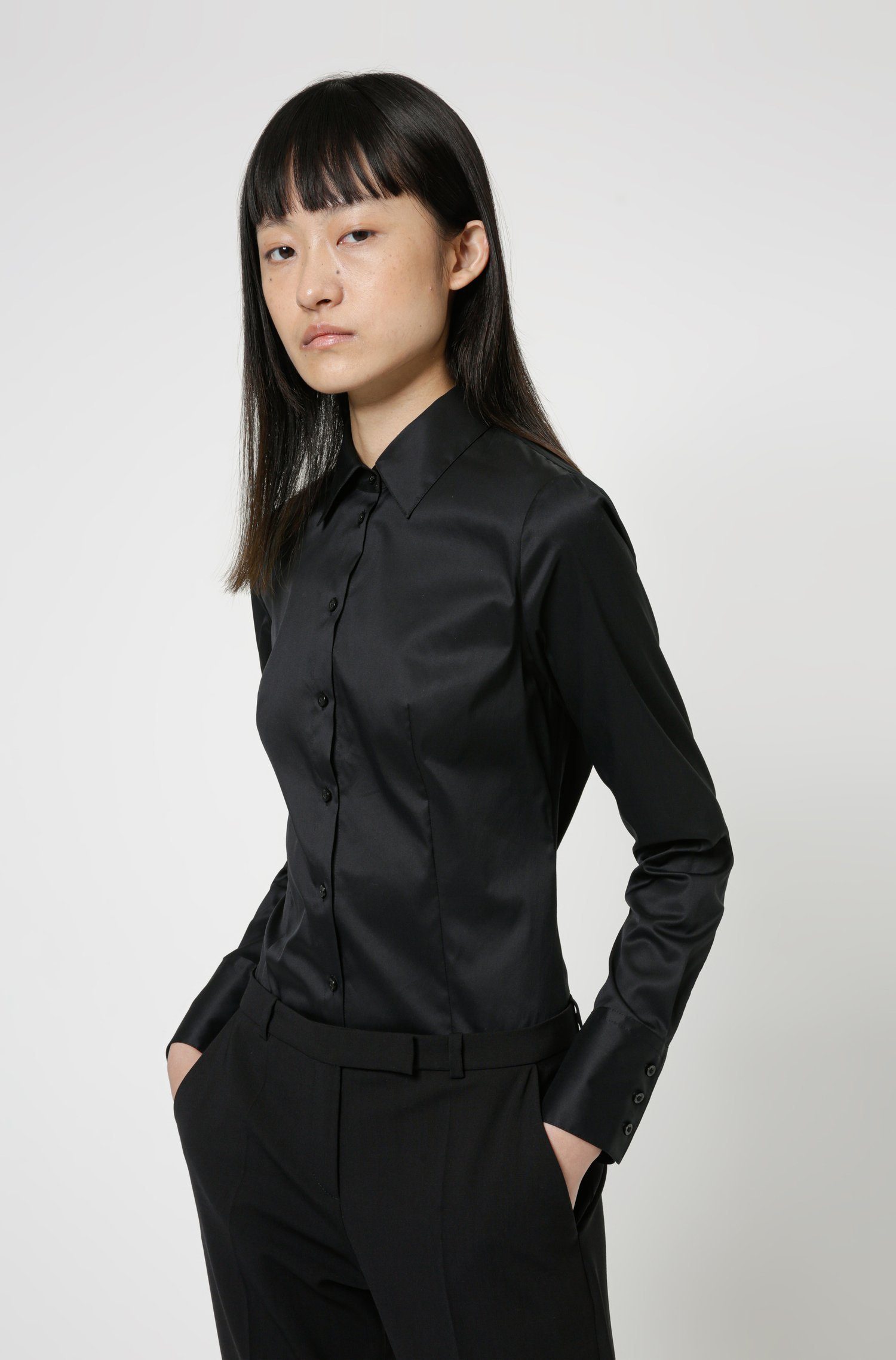 HUGO Klassische Bluse The Fitted Shirt (1-tlg) günstig online kaufen