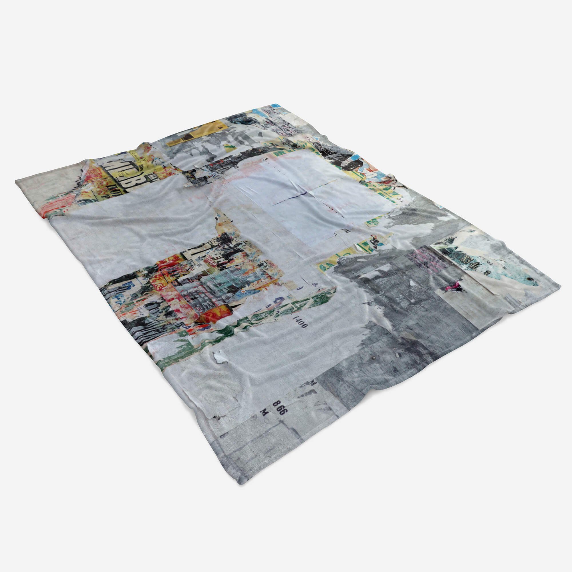 Kuscheldecke Art Saunatuch (1-St), mit Handtuch Handtücher Wand Handtuch Fotomotiv Baumwolle-Polyester-Mix alte Plakate, Strandhandtuch Sinus