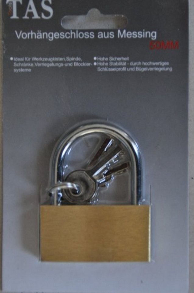 Thumbnail - TAS TOOLS Vorhängeschloss Vorhängeschloss aus Messing Bügelschloss Sicherheitsschloss
