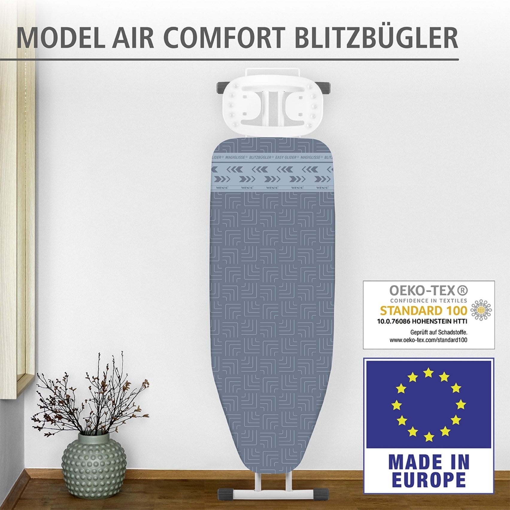 WENKO Bügelbrettbezug Modell Air Comfort M, mit Blitzbüglerzone, Baumwolle, günstig online kaufen