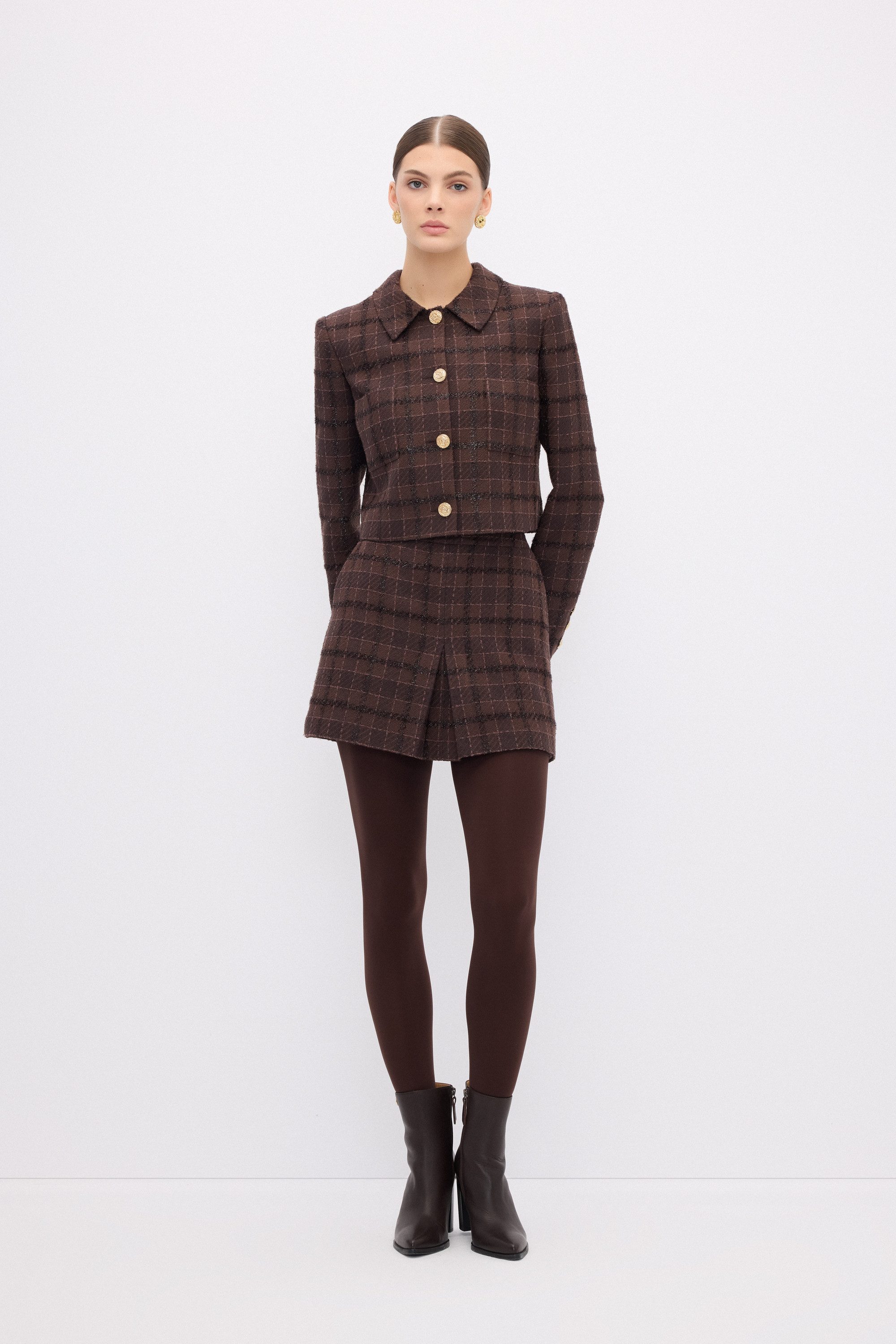 adL Jackenblazer Karierte Kurzjacke