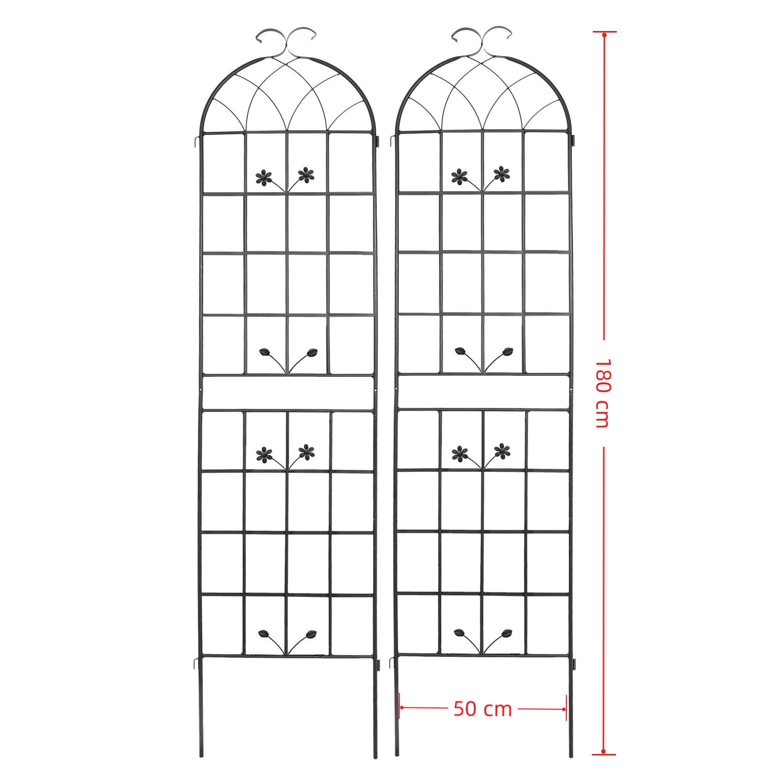 CHICFURN Rankgitter aus Metall, 1 St., 2 Pack Metallgitter, Indoor / Outdoor Pflanze Gitter für Topfpflanzen