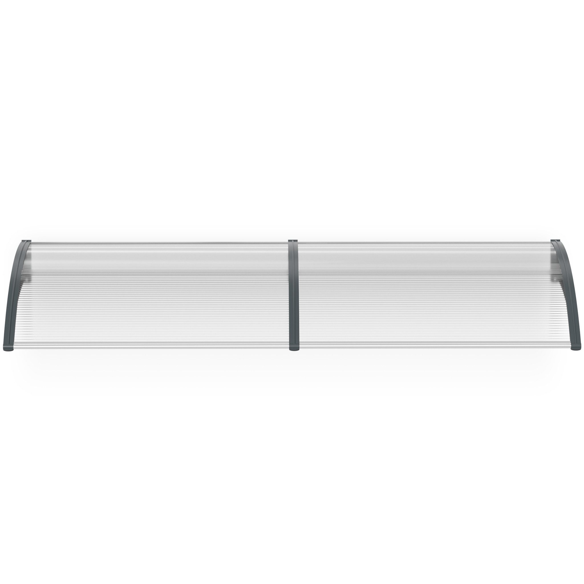 FIVMEN Vordach Pultvordach Haustürvordach Pultbogenvordach PP Halterung, für draußen Sonnenschutz Regenschutz, Grauer Rahmen