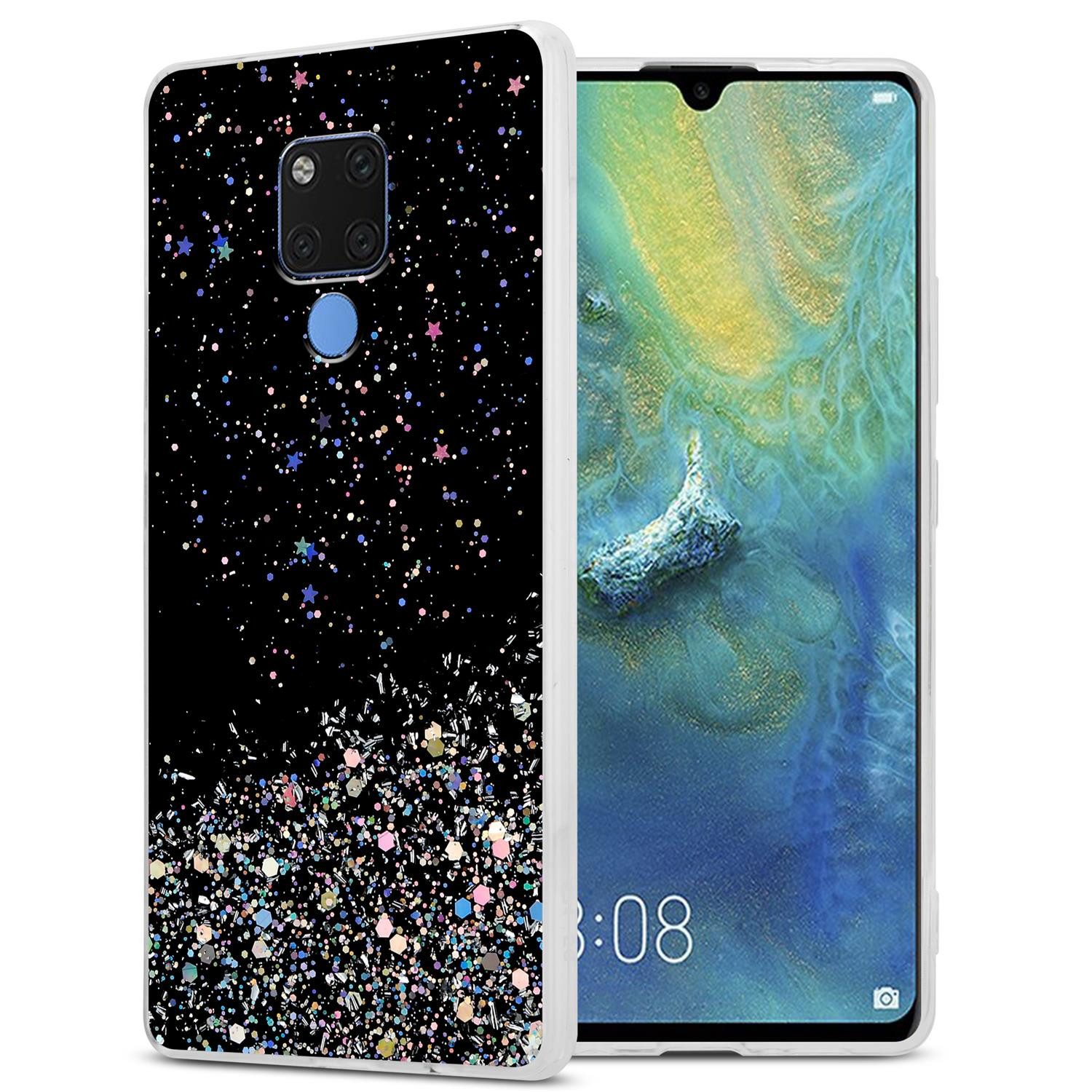 Cadorabo Handyhülle für Huawei MATE 20 Hülle Huawei MATE 20, Flexible TPU Silikon Handy Schutzhülle - Hülle - mit Glitzer