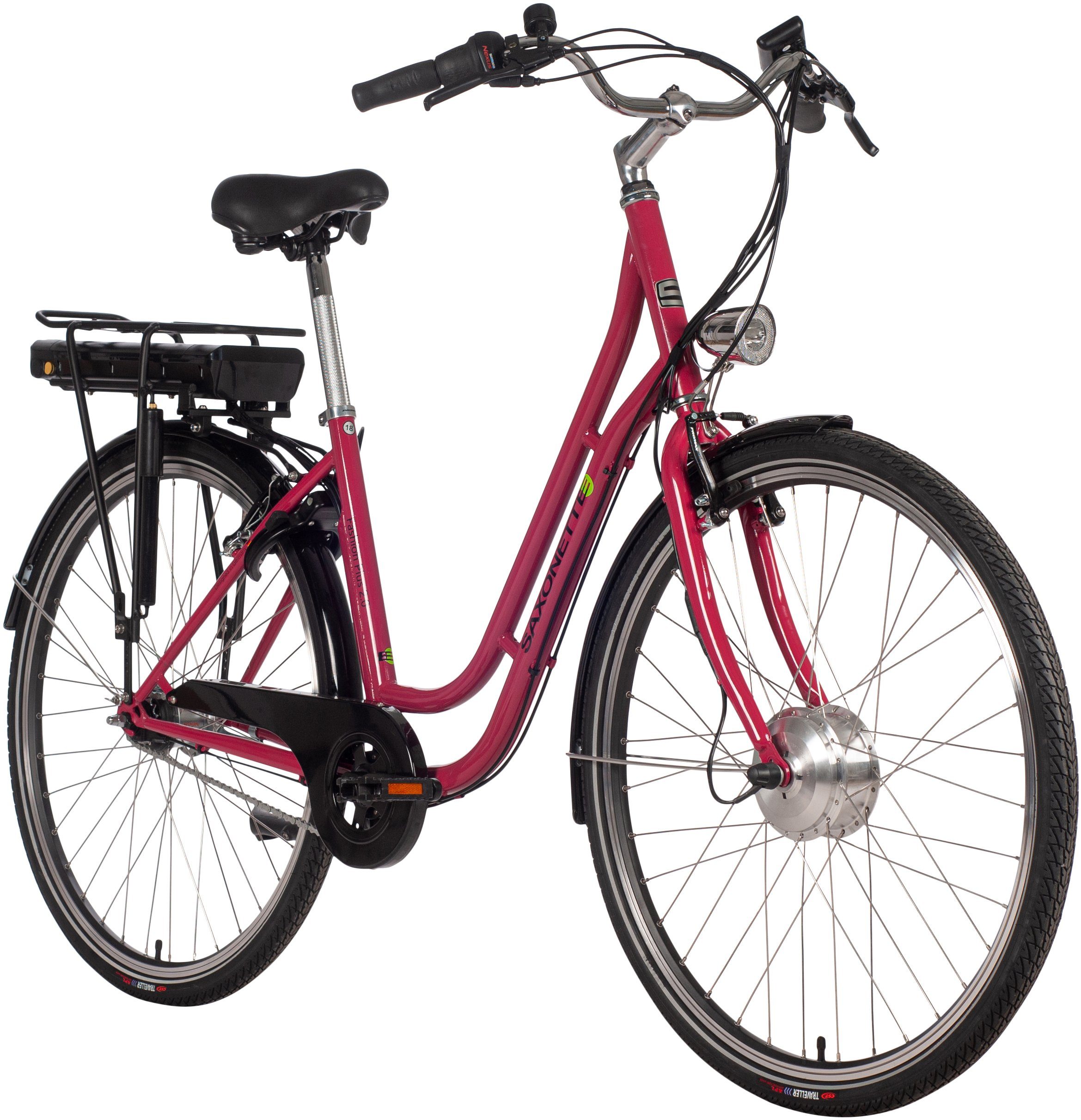 SAXONETTE E-Bike Cityrad Fashion Plus 2.0, 7 Gang Shimano, Nabenschaltung, Frontmotor, 418 Wh, Pedelec, Elektrofahrrad für Damen u. Herren