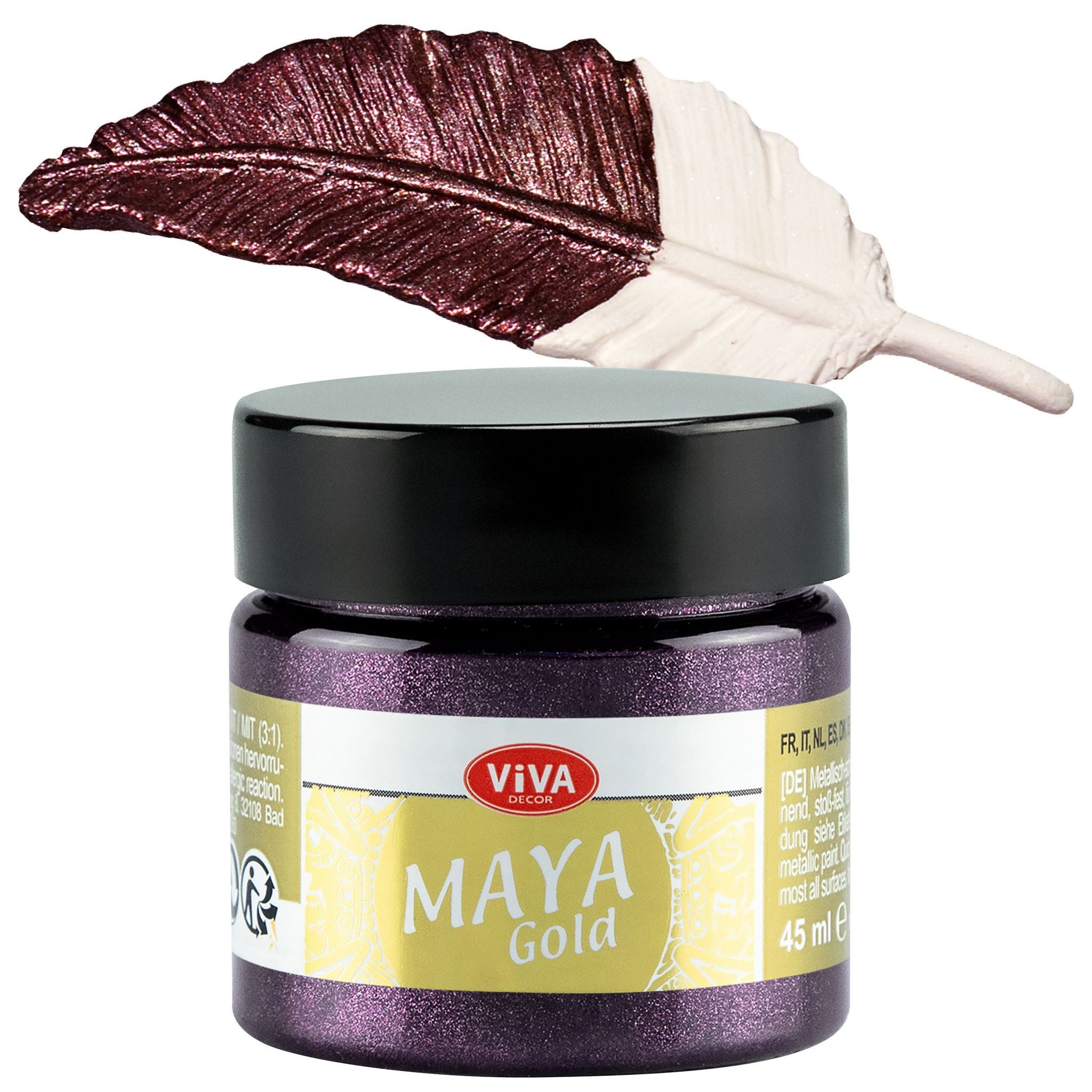 Viva Decor Acrylfarbe ViVA DECOR Maya Gold 45ml - Bordeaux