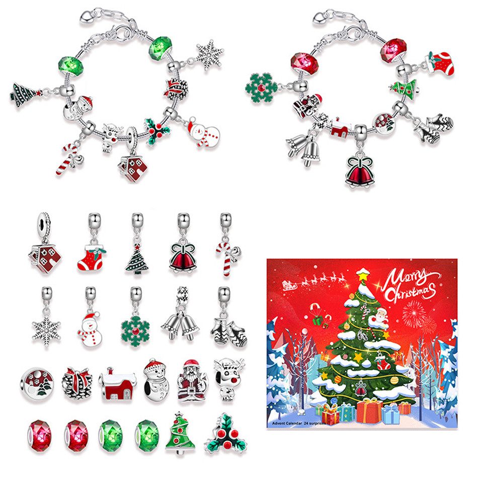 CLTYQ Адвент-календарь украшений Адвент-календарь украшений Weihnachtskalender Teenager Mädchen Kinder, DIY Календари Inhalt Kinder Frauen Schmuck Armband