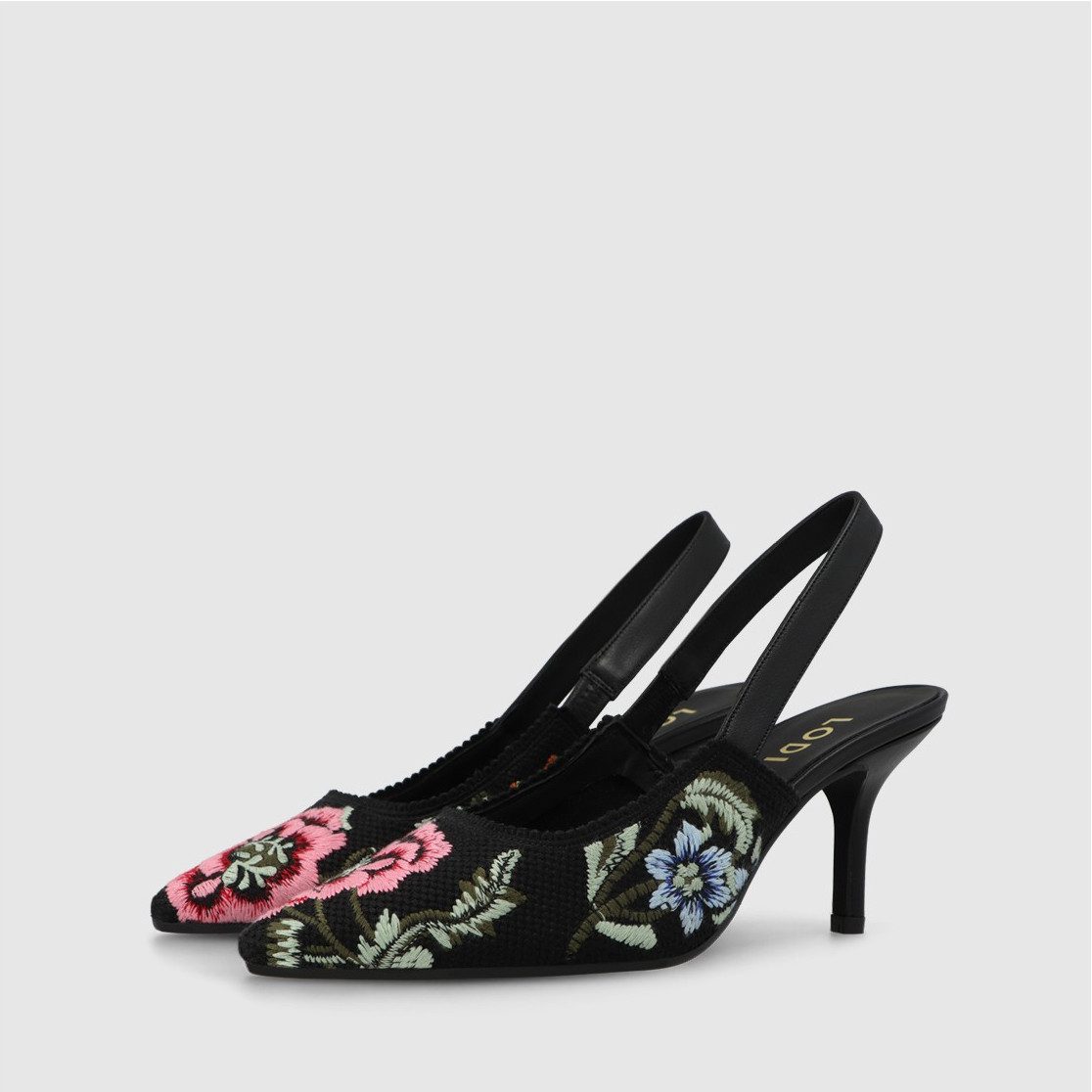 Lodi Marsia Slingpumps mit floraler Stickerei