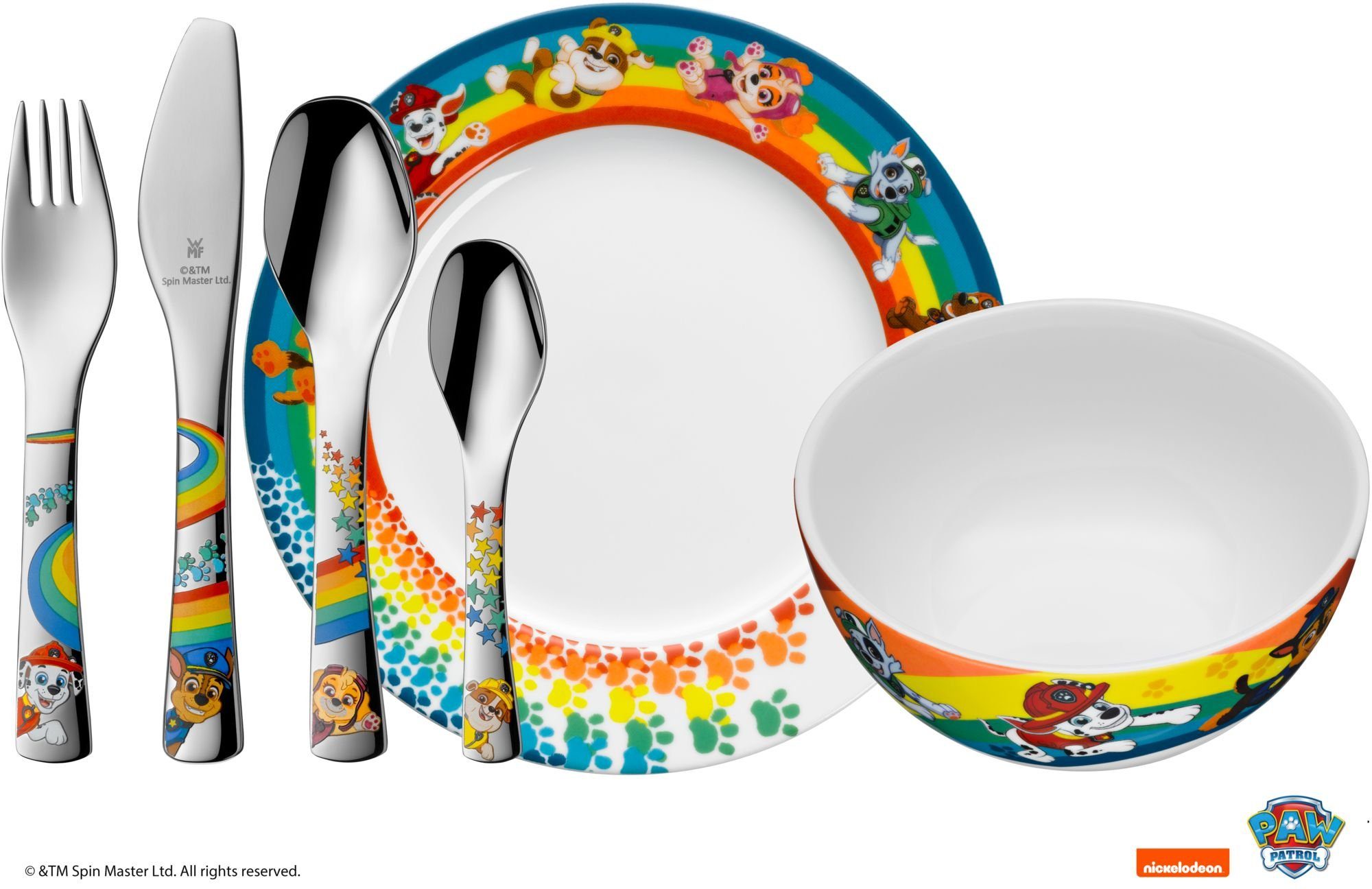 WMF Kindergeschirr-Set Kindergeschirr-Set PAW Patrol, 6-teilig, Cromargan® Edelstahl rostfrei 18/10