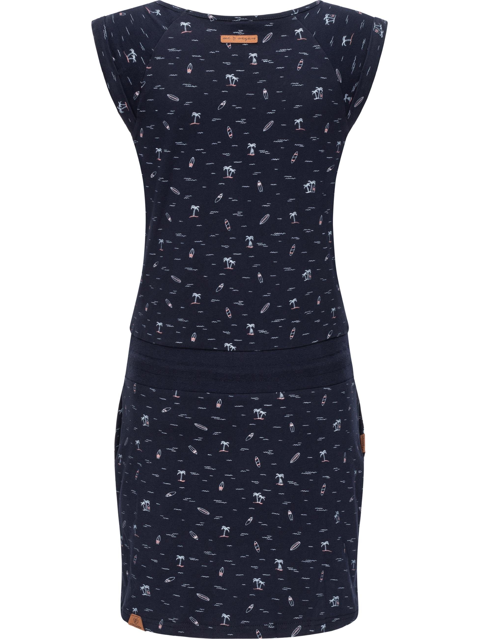 Ragwear Sommerkleid Penelope leichtes Baumwoll Hochwertige Verarbeitung Print, u. hergestellt Kleid vegan 100% mit Qualität