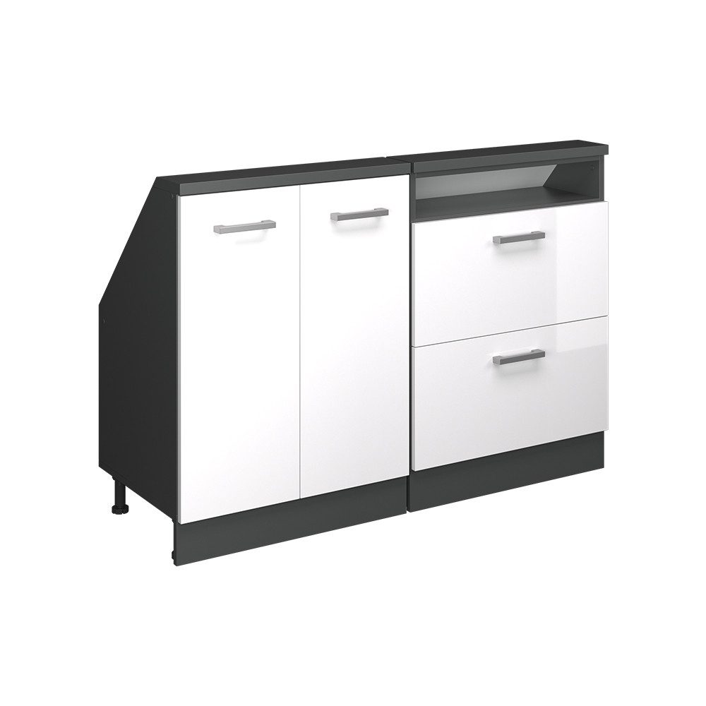 Vicco Unterschrank R-Line, Weiß Hochglanz/Anthrazit, 120 günstig online kaufen
