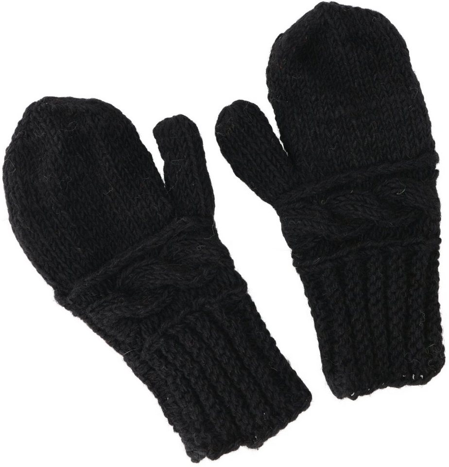 Guru-Shop Strickhandschuhe Handschuhe aus Wolle, Fauster,