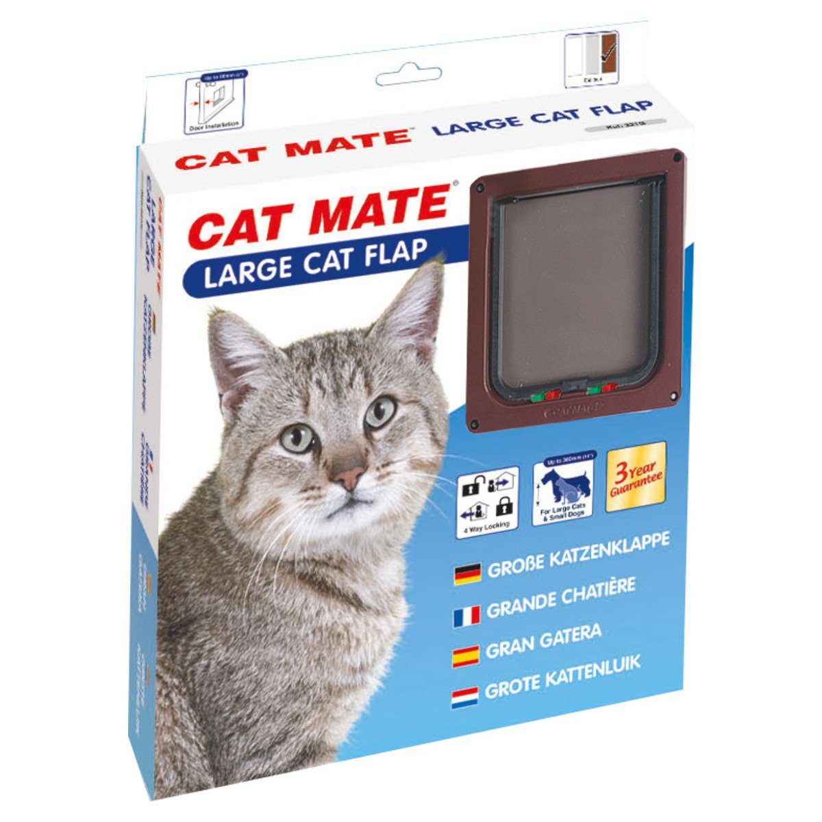 CAT MATE Katzenklappe Katzentür Large 221 B braun