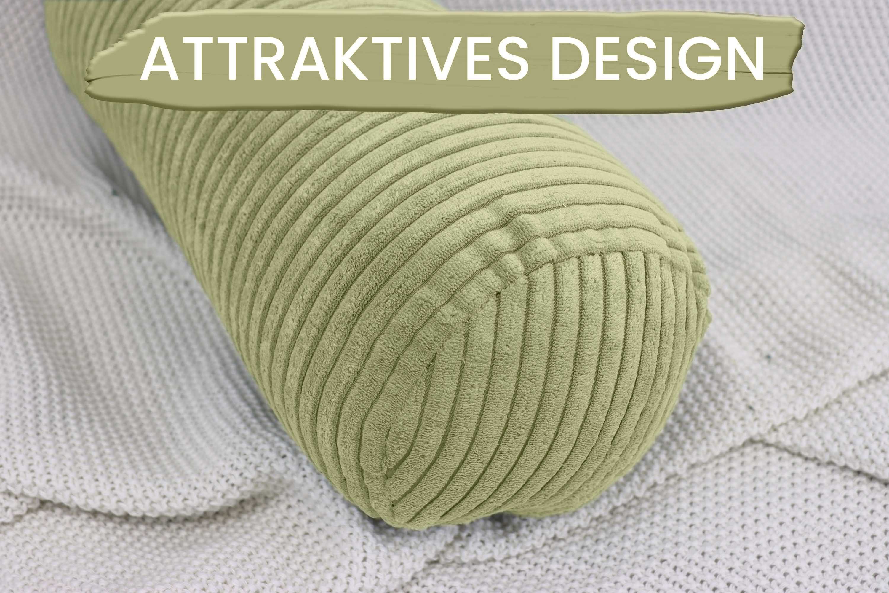 Amilian Nackenrolle mit Bezug 15 x 40 cm - Kissenrolle - mit Nackenrollenbezug - Bettrolle, Kopfstütze, Nackenstütze mit Bezug, ideal als Dekokissen, Sofakissen, Kissen, Kissenrolle, Lagerungskissen, Schlafkissen und für Reisen