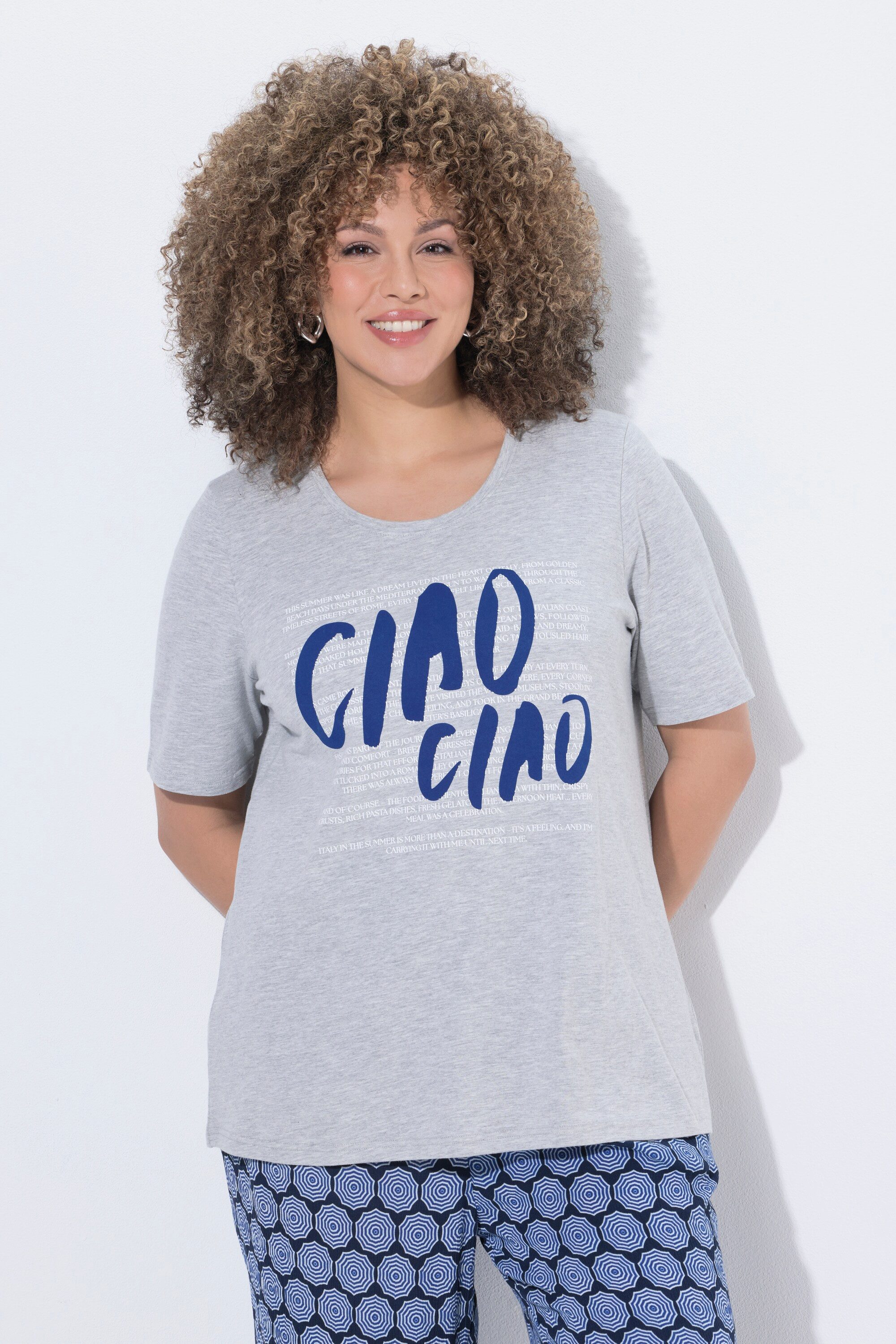 Ulla Popken T-Shirt T-Shirt Ciao Ciao Classic Rundhals Halbarm