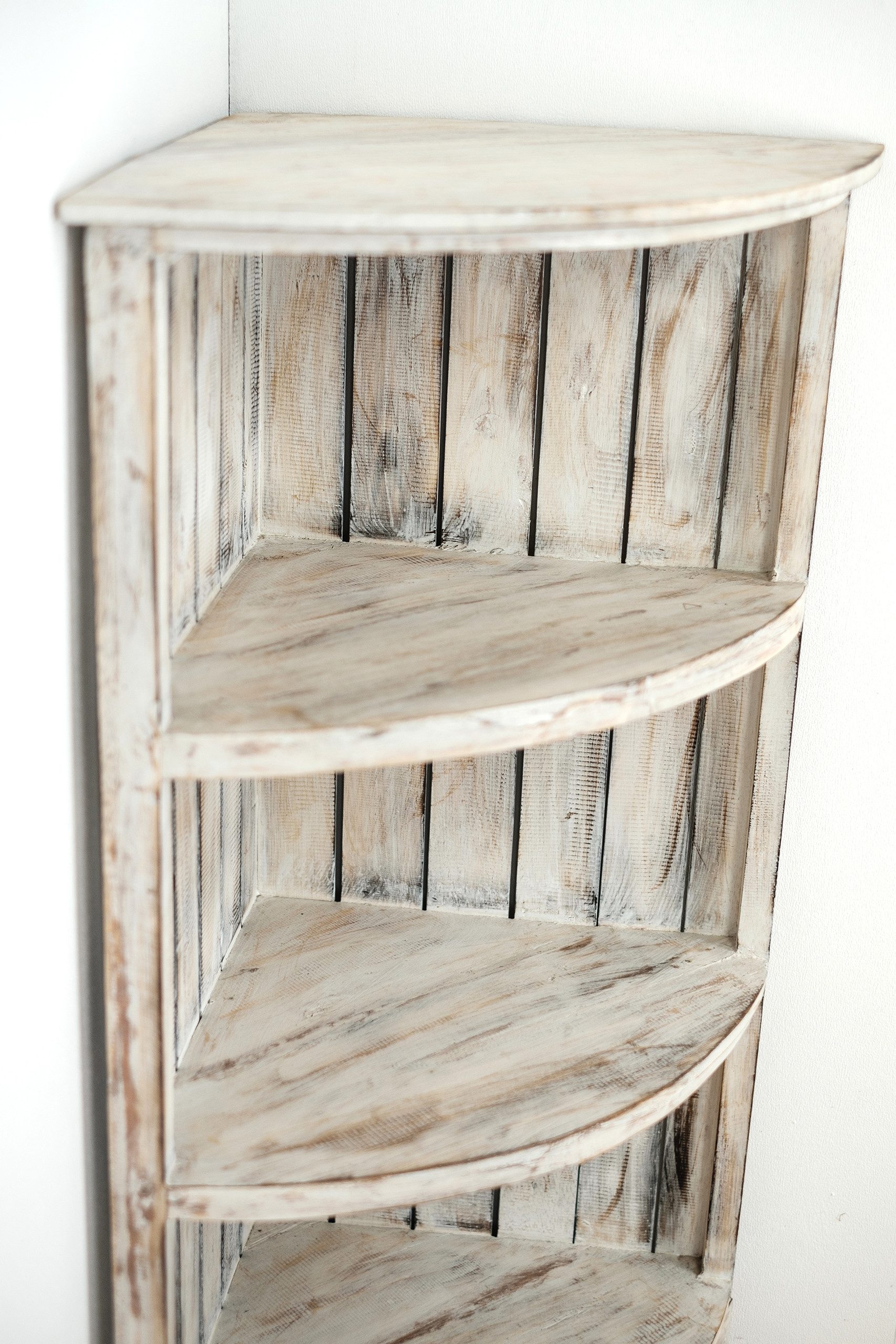 livasia Eckregal Bali Regal, Badregal, Bücherregal, handgefertigt, Holz, 42x42x105cm