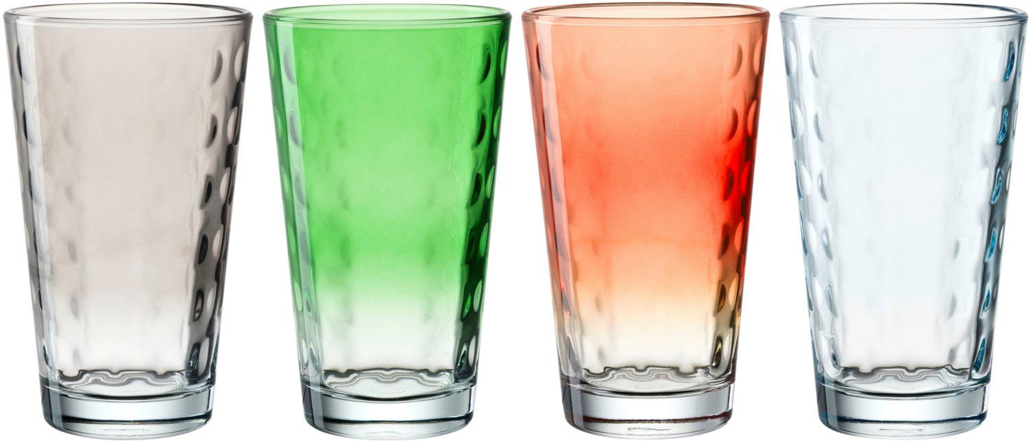 LEONARDO Gläser-Set OPTIC, 4-tlg., Glas, 540 ml, 4-teilig