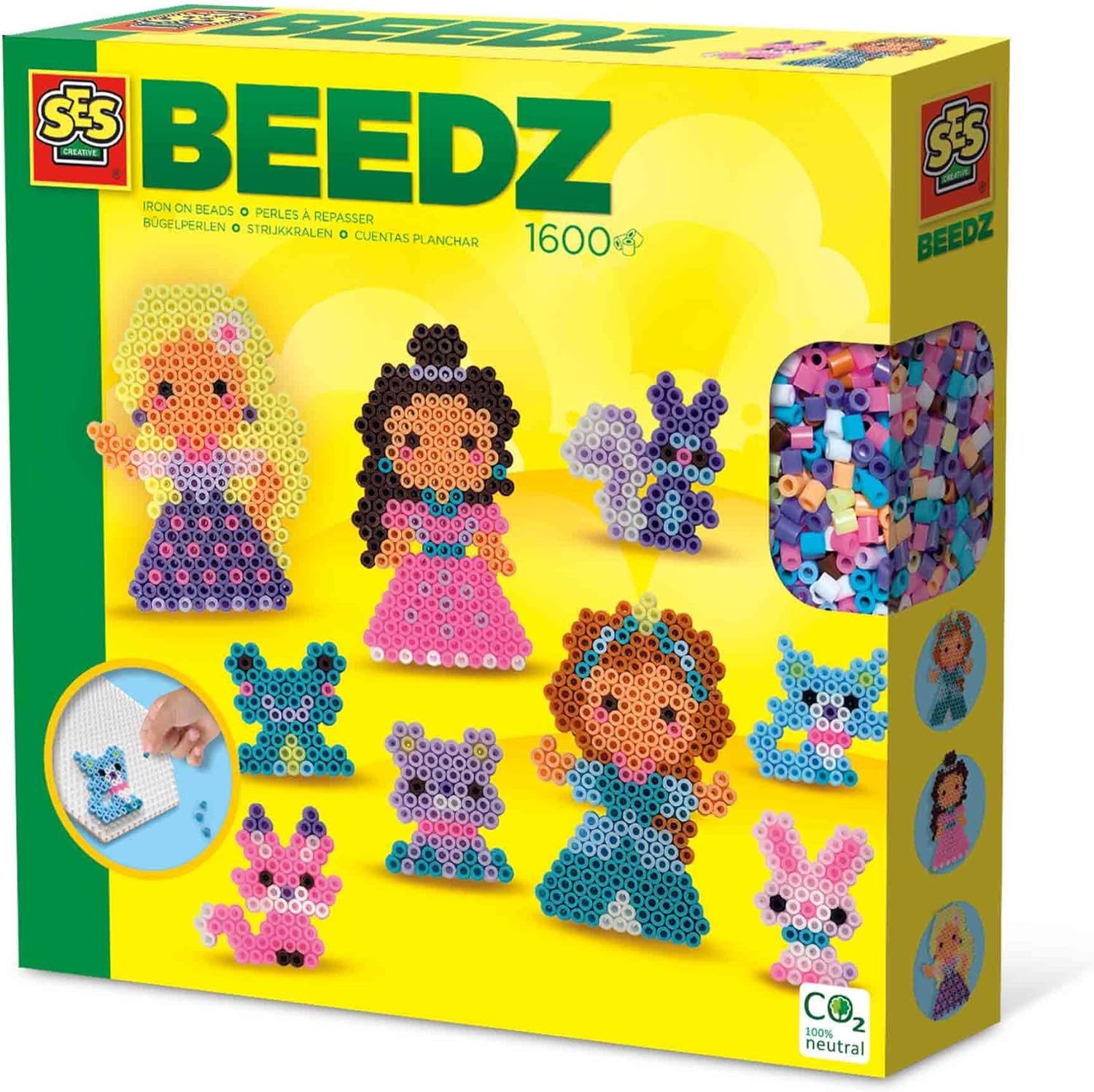 SES Creative Spiel SES Creative Bügelperlen-Set Prinzessinnen und Tierfreunde - 1600 Perl