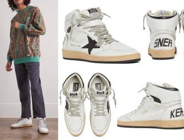 GOLDEN GOOSE GOLDEN GOOSE Sky Star Distressed Leather High-Top Sneakers Schuhe Shoe Sneaker